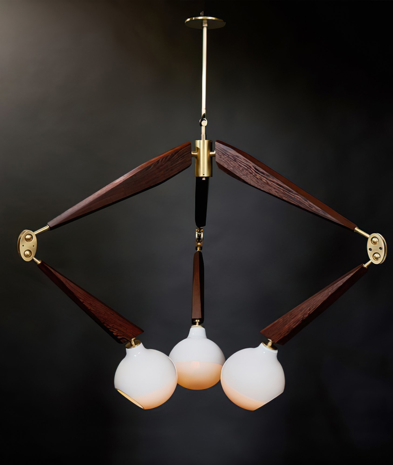 Madera Chandelier Three-Arm Pendant